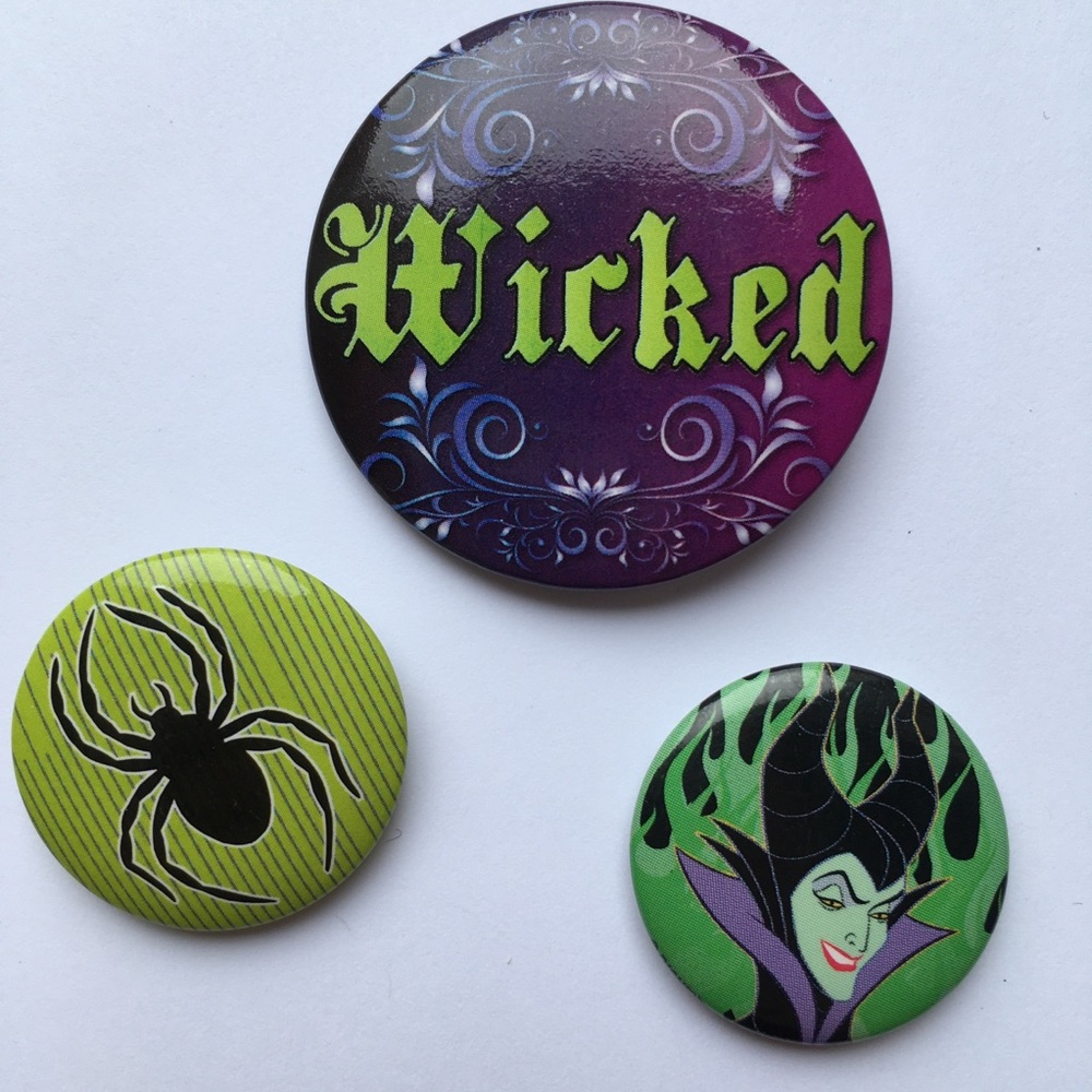 Wicked Maleficent Button Pin Set